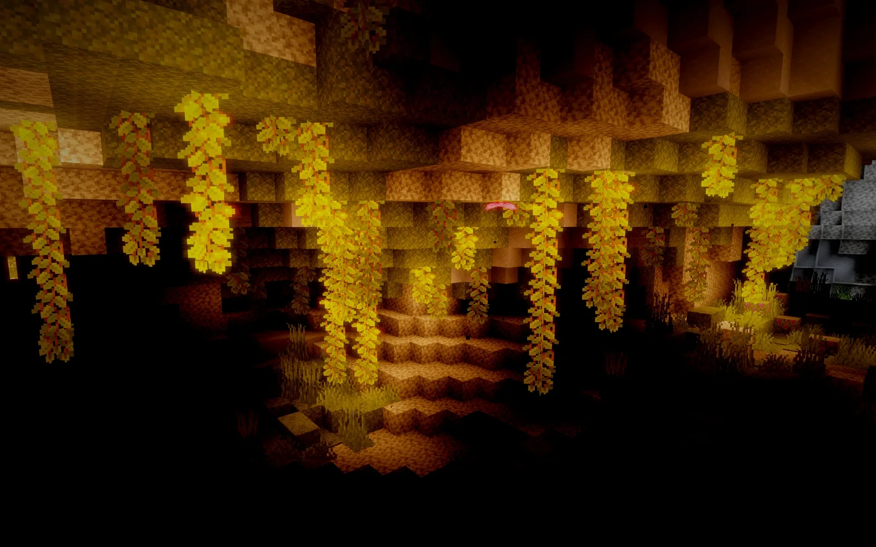 OpenShad: Пышные пещеры в Minecraft.