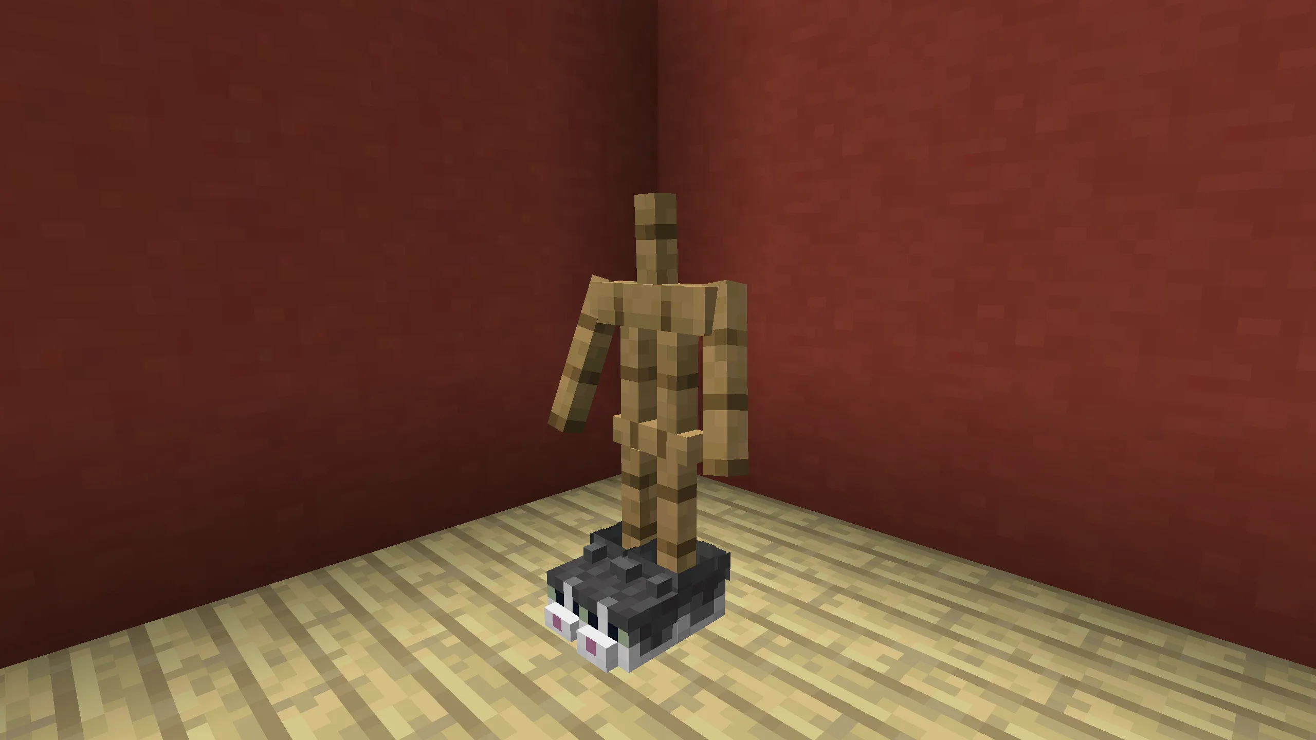 Игровой предмет «Тапочки-котята» из мода Artifacts, которые отпугивают криперов.