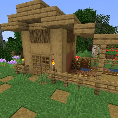 Компостная куча из мода Farmer's Delight в деревне из мода Repurposed Structures.