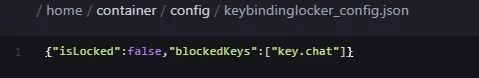 Файл конфигурации мода KeybindingLocker для блокировки клавиш