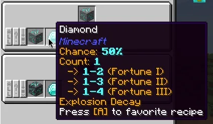 Скриншот интерфейса мода Advanced Loot Info с отображением шанса выпадения предметов.