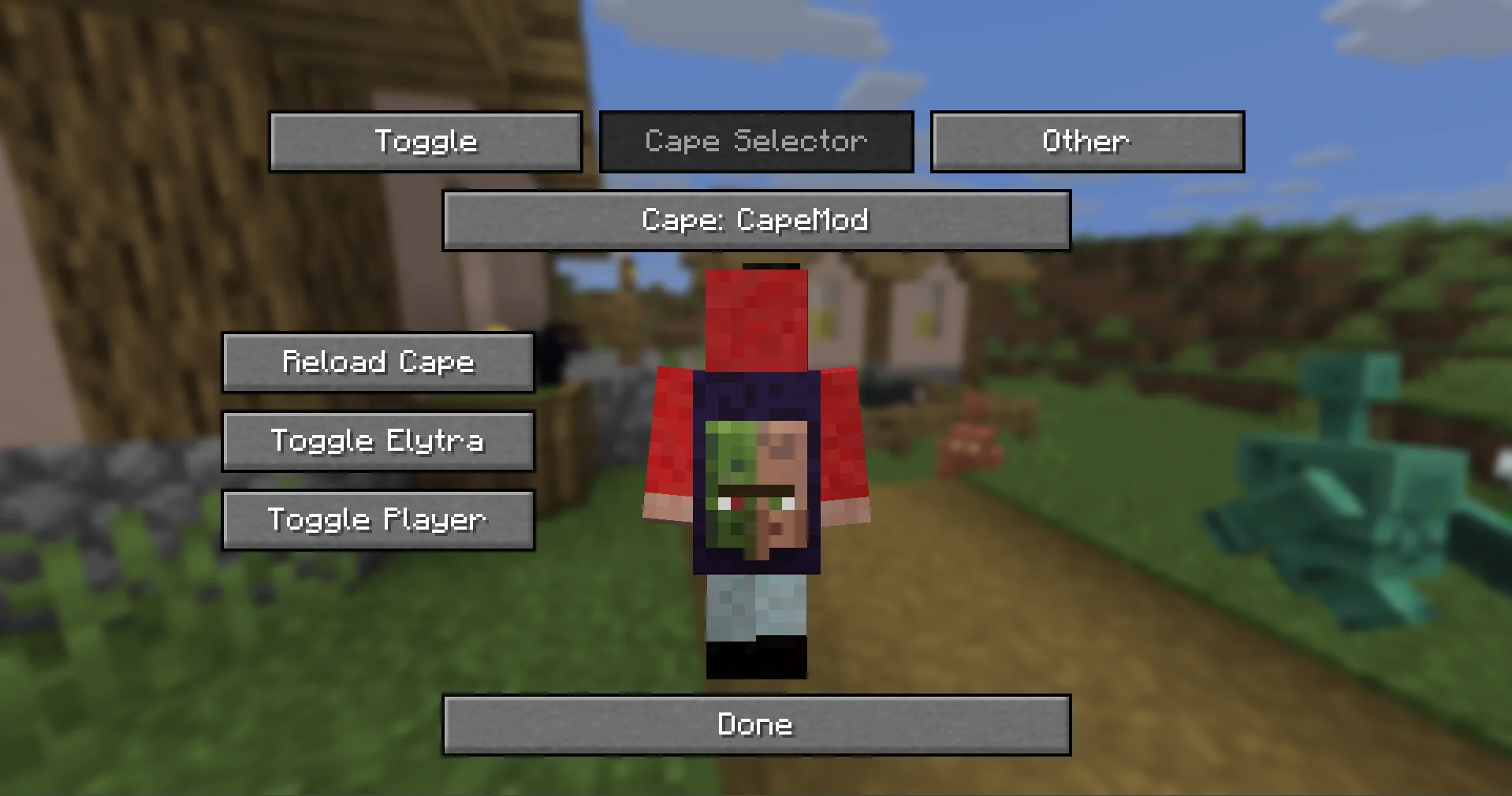 Меню выбора плащей в CapeMod