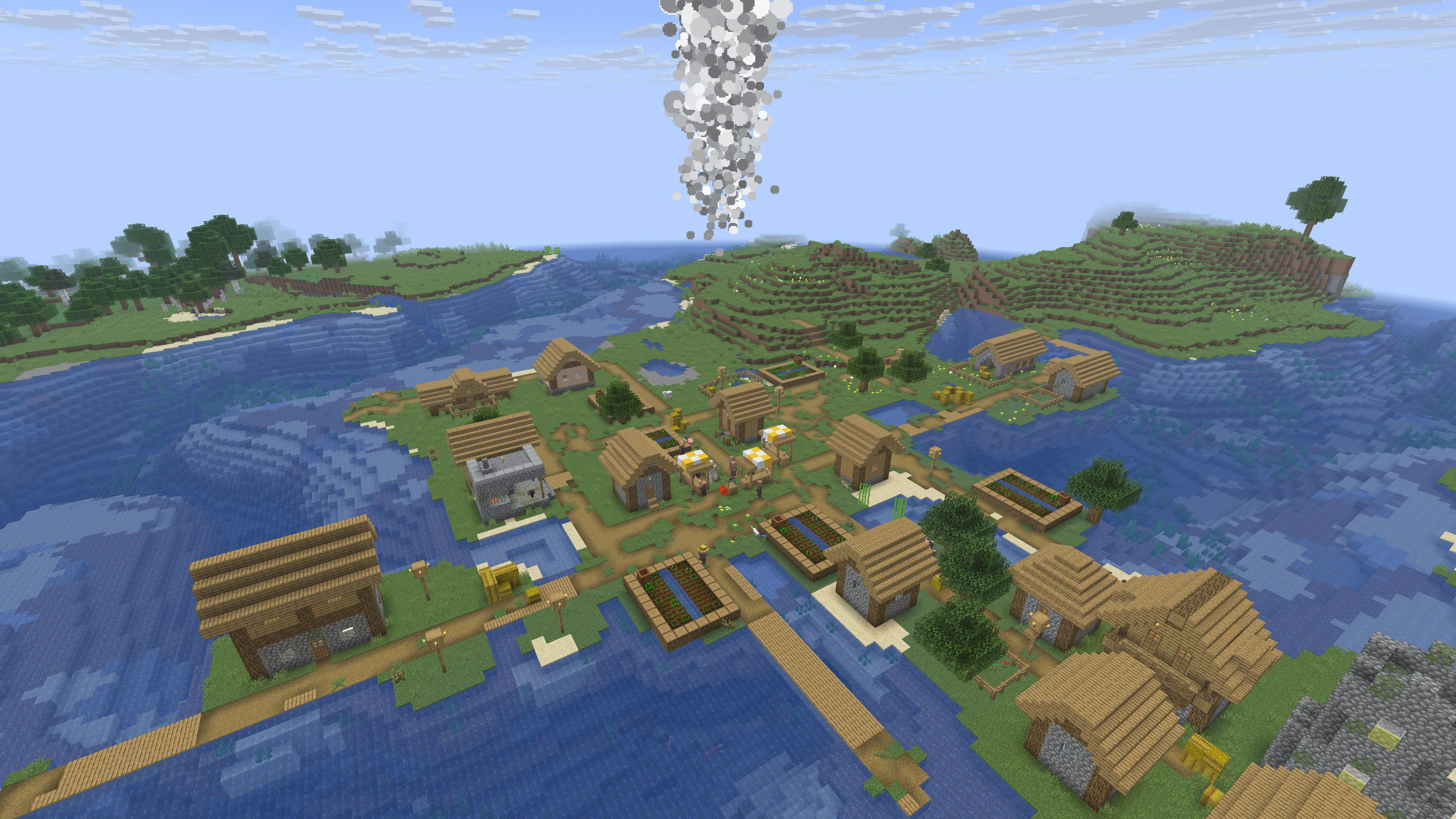 Скриншот авиаудара по деревне из мода Chems' Guns.