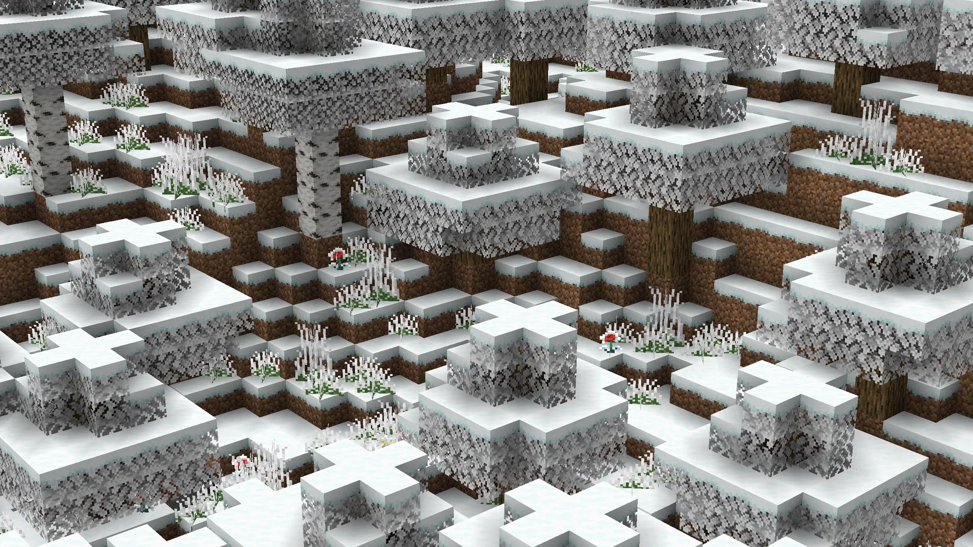 Вид сверху на дубовый лес в проекте Snowstorm.