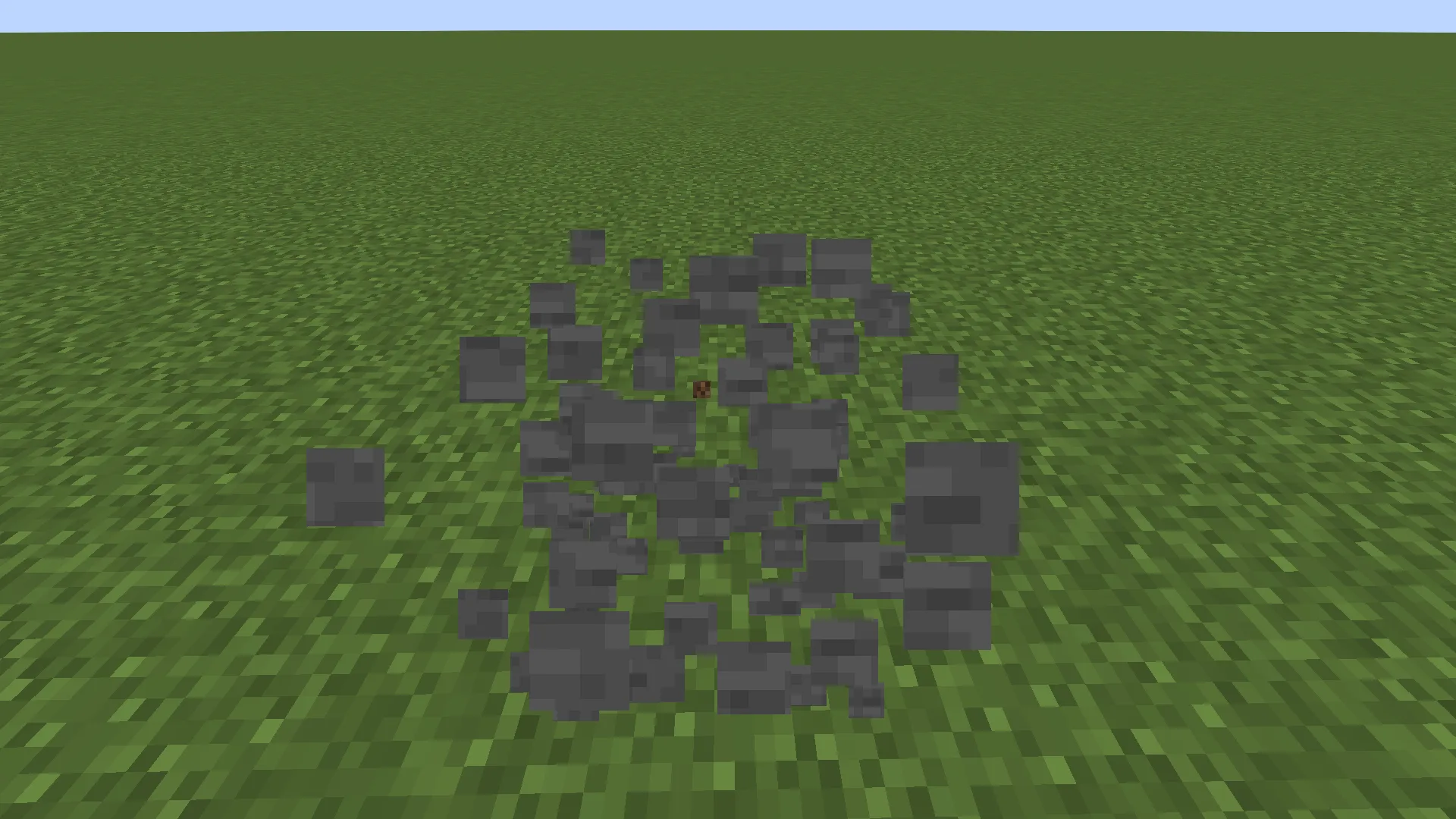Разрушение блока в Minecraft.