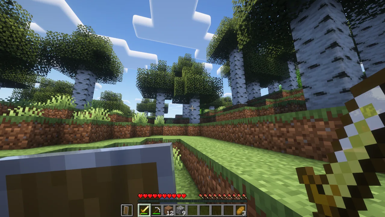 Вид щита из проекта Undopia Lower Shield без использования ресурспака.