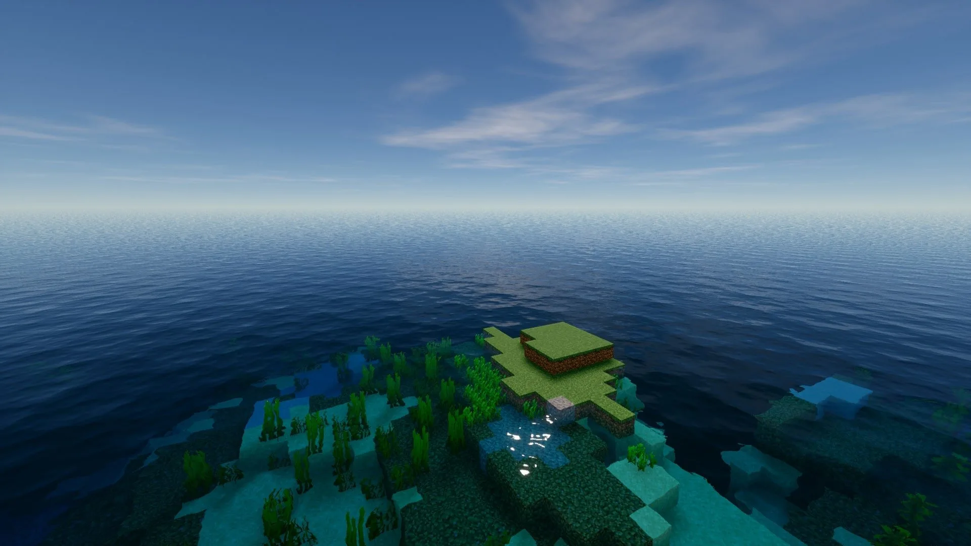 Бесконечный океан в Minecraft.