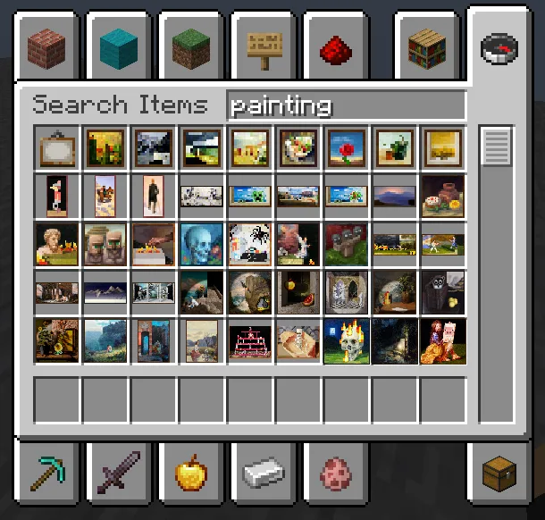 Интерфейс мода What Painting I'm Looking At с названием картины при наведении курсора.