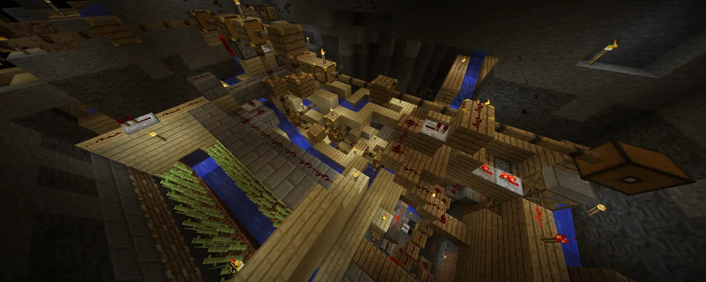 Ферма навоза с системой водных потоков и редстоуна в моде Better Than Wolves: CE