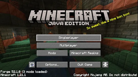 Интерфейс Minecraft до установки мода DirectEntry
