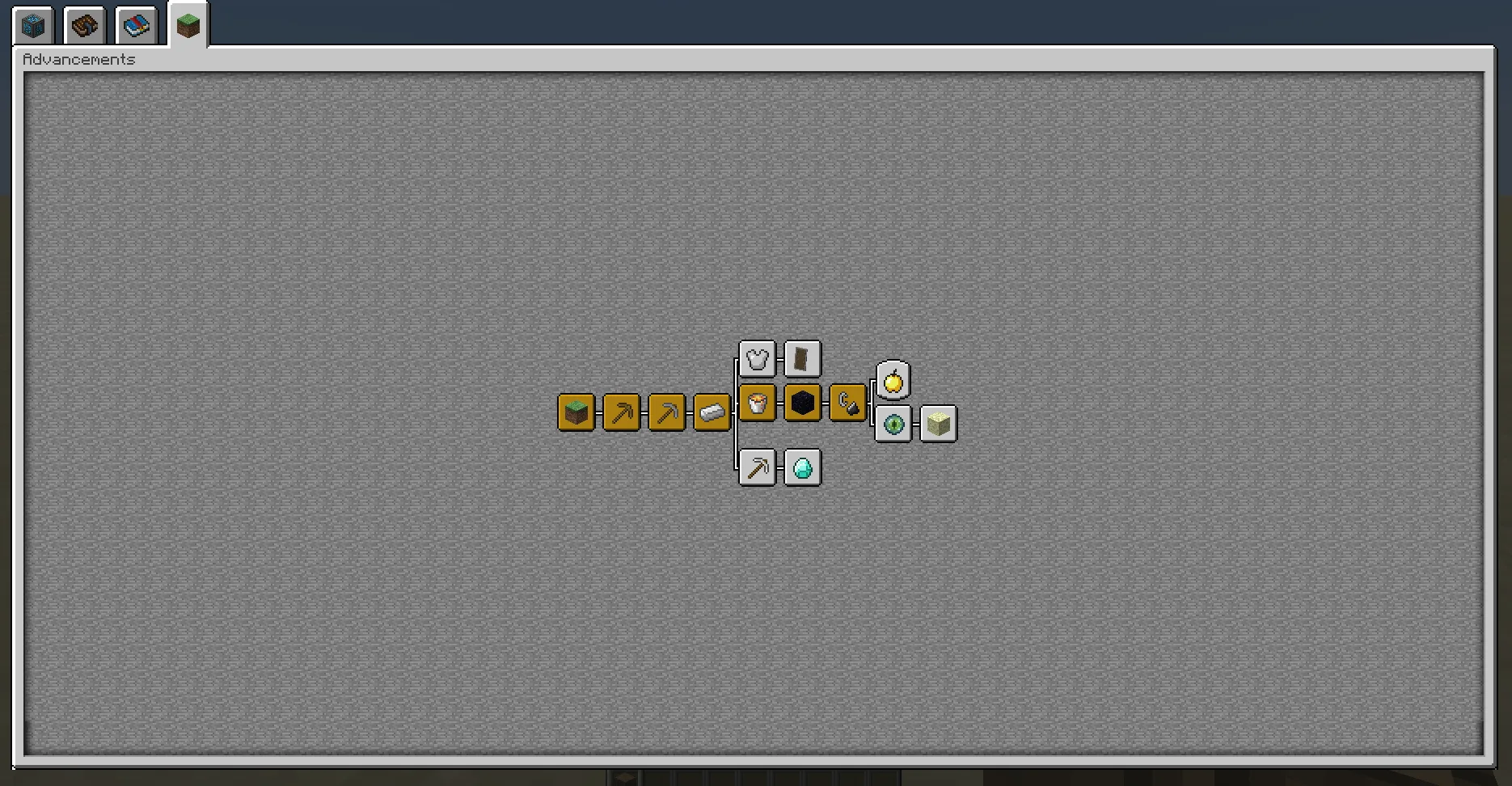 Интерфейс мода Better Advancements с расширенным окном достижений.