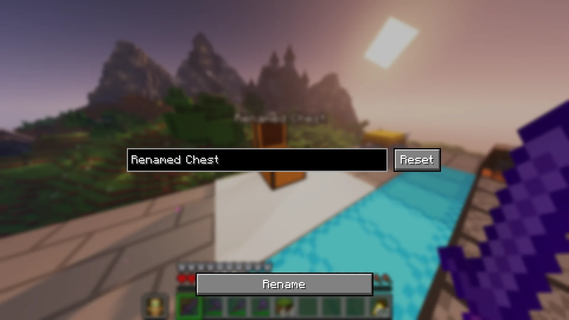 Экран переименования хранилищ в моде Terrastorage.