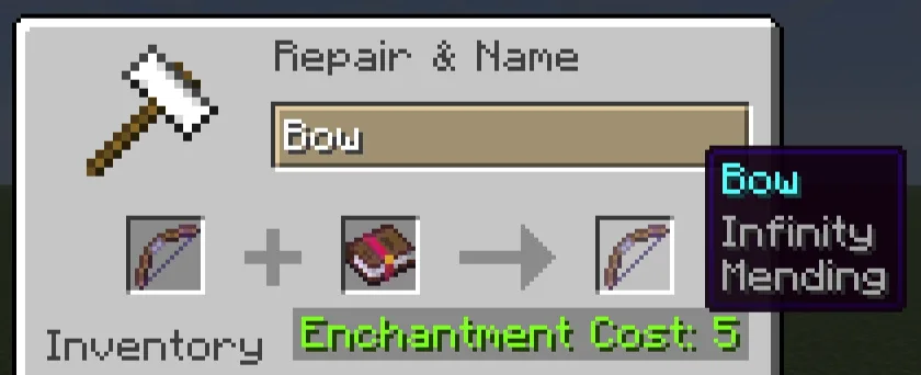 Эффекты Infinity и Mending в моде Plus Enchantment