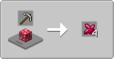 Розовый кварц из мода Farmer's Cutting: Biomes O' Plenty, нарезанный на кусочки.