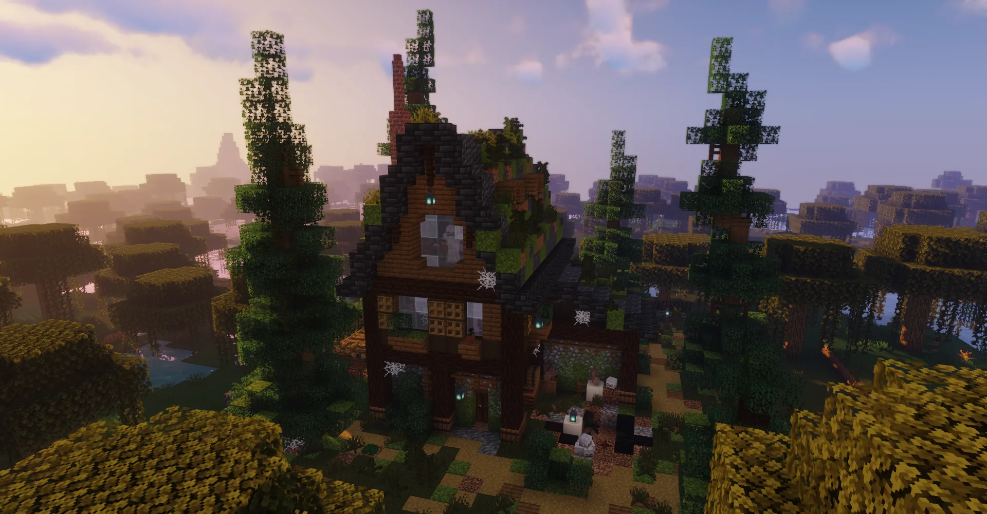 Заброшенный дом в стиле хоррор из мода The Graveyard.