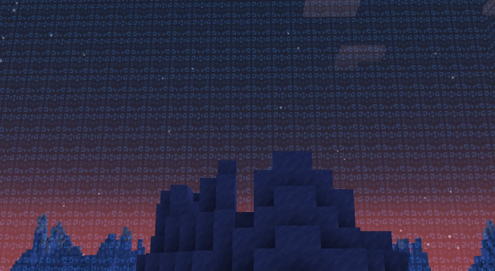 Вид на обновленную границу в Minecraft.
