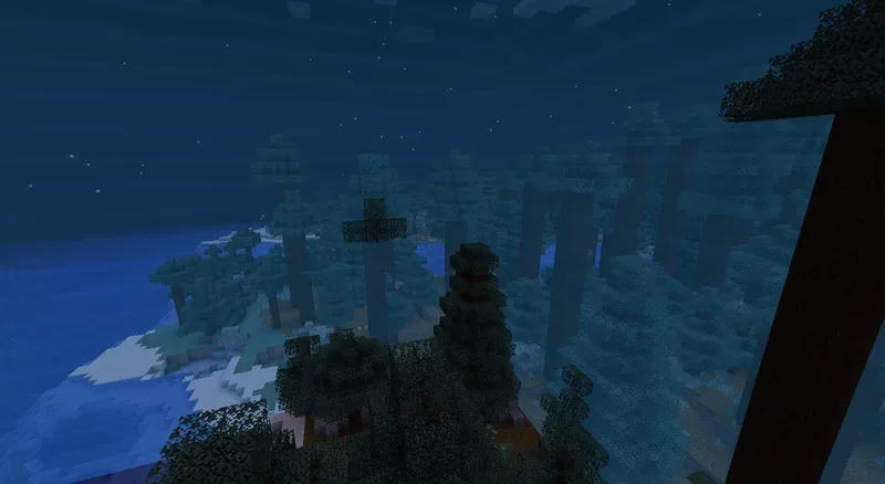 Вид на границу биомов в Minecraft после косметического обновления.