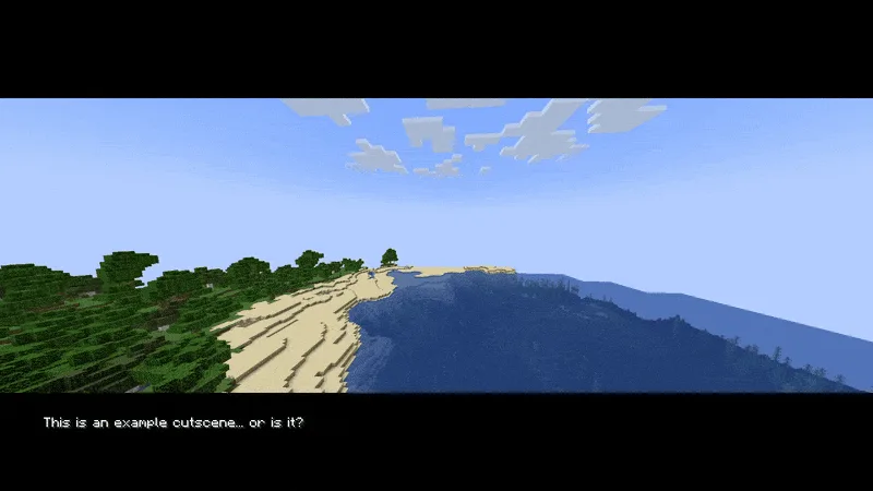 Анимированная демонстрация кат-сцены в формате GIF для мода Cutscene API
