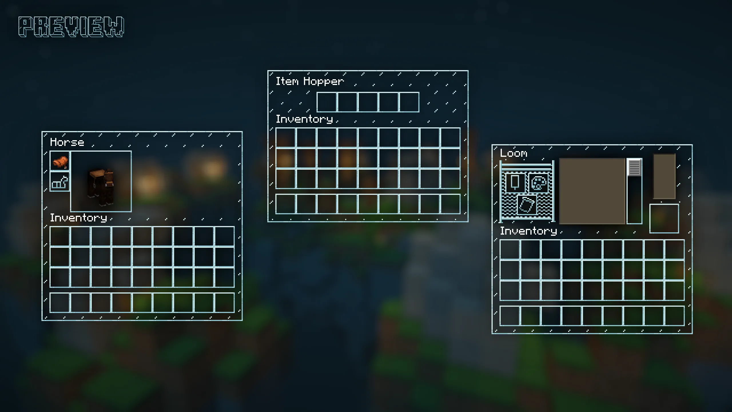 Интерфейс Minecraft с прозрачным дизайном из ресурс-пака Clear GUI.
