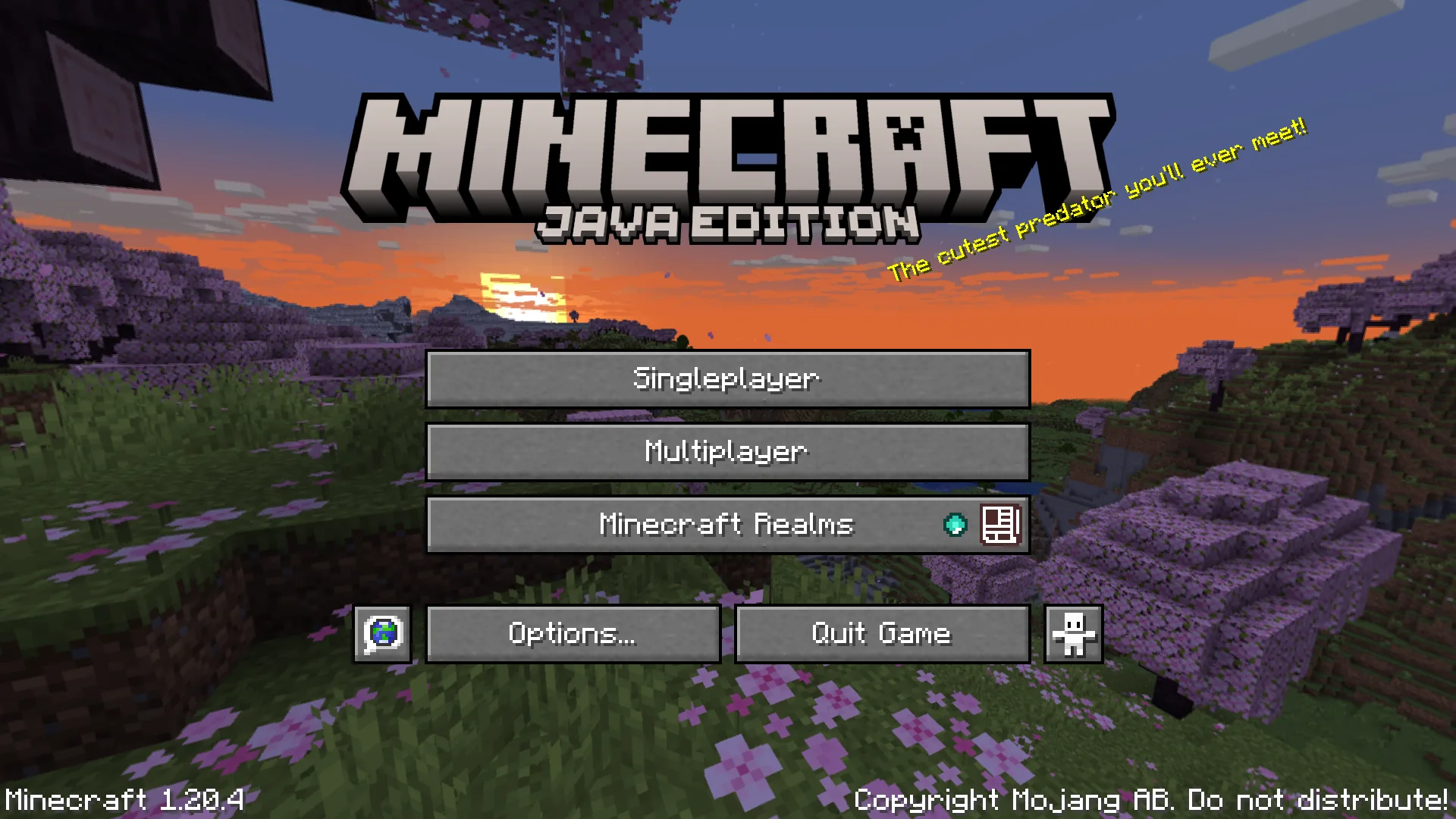 Главное меню игры с измененным шрифтом и оформлением заголовка Minecraft.