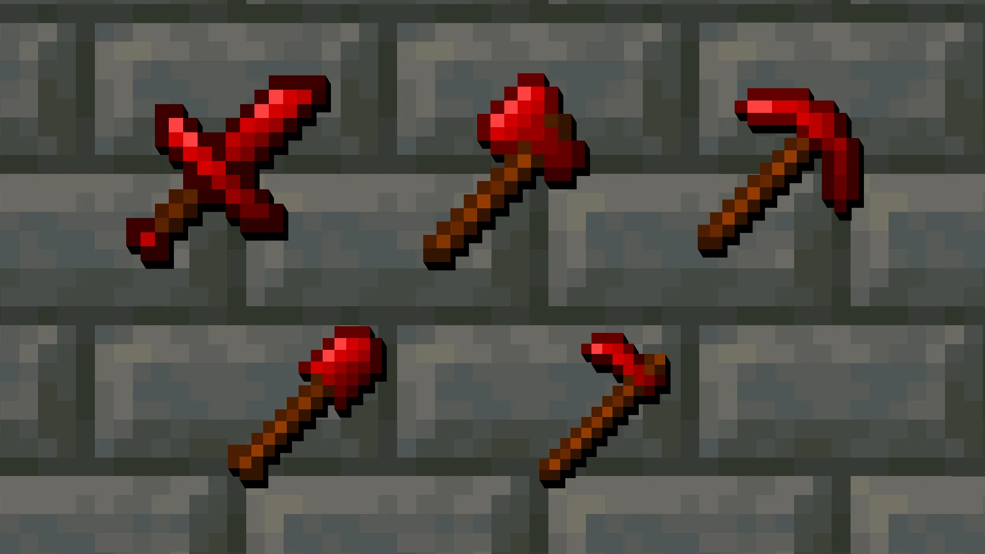 Набор инструментов из незерита в Minecraft.