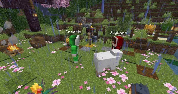 Магический эффект зачарования «Проклятие молнии» в Minecraft.