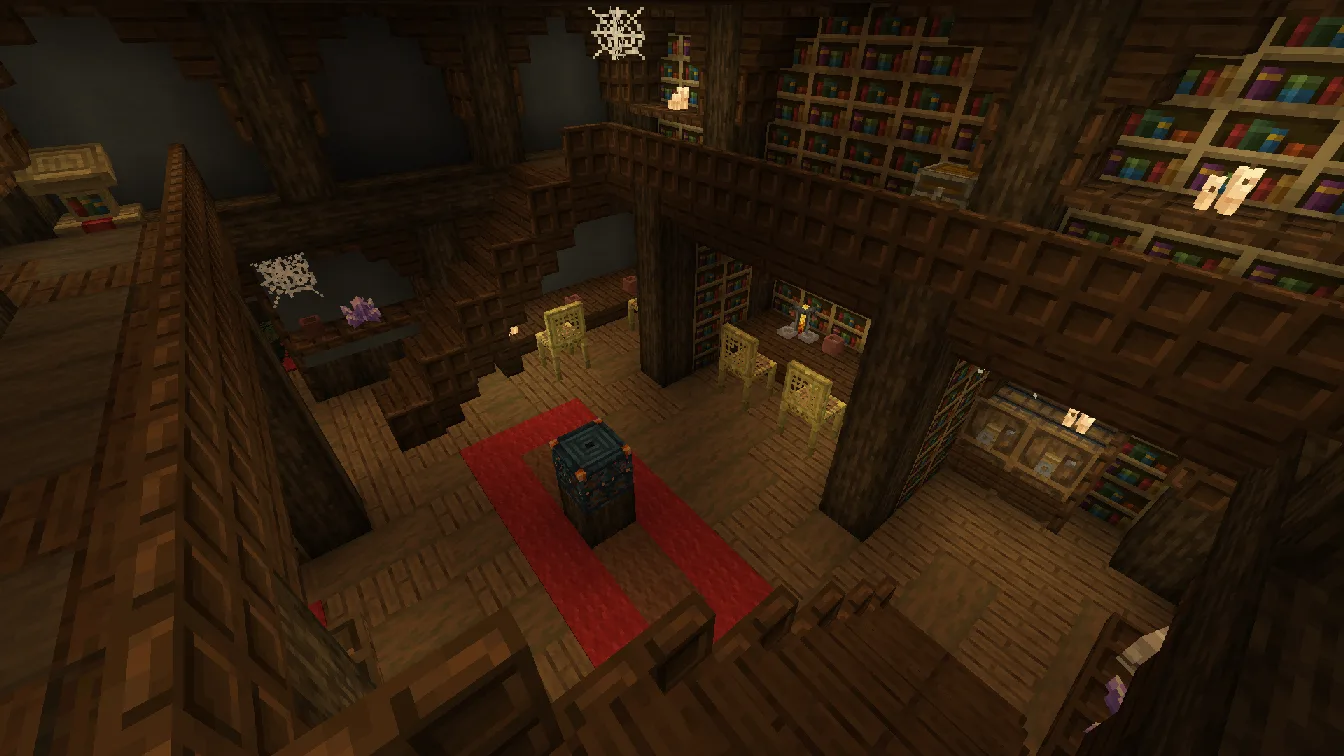 Библиотека в лесном особняке из проекта Luki's Woodland Mansions.