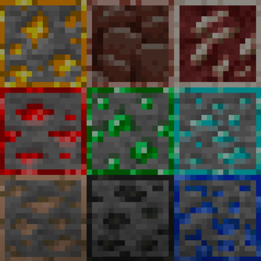 Контуры минералов в ресурс-паке UHC - Optimized