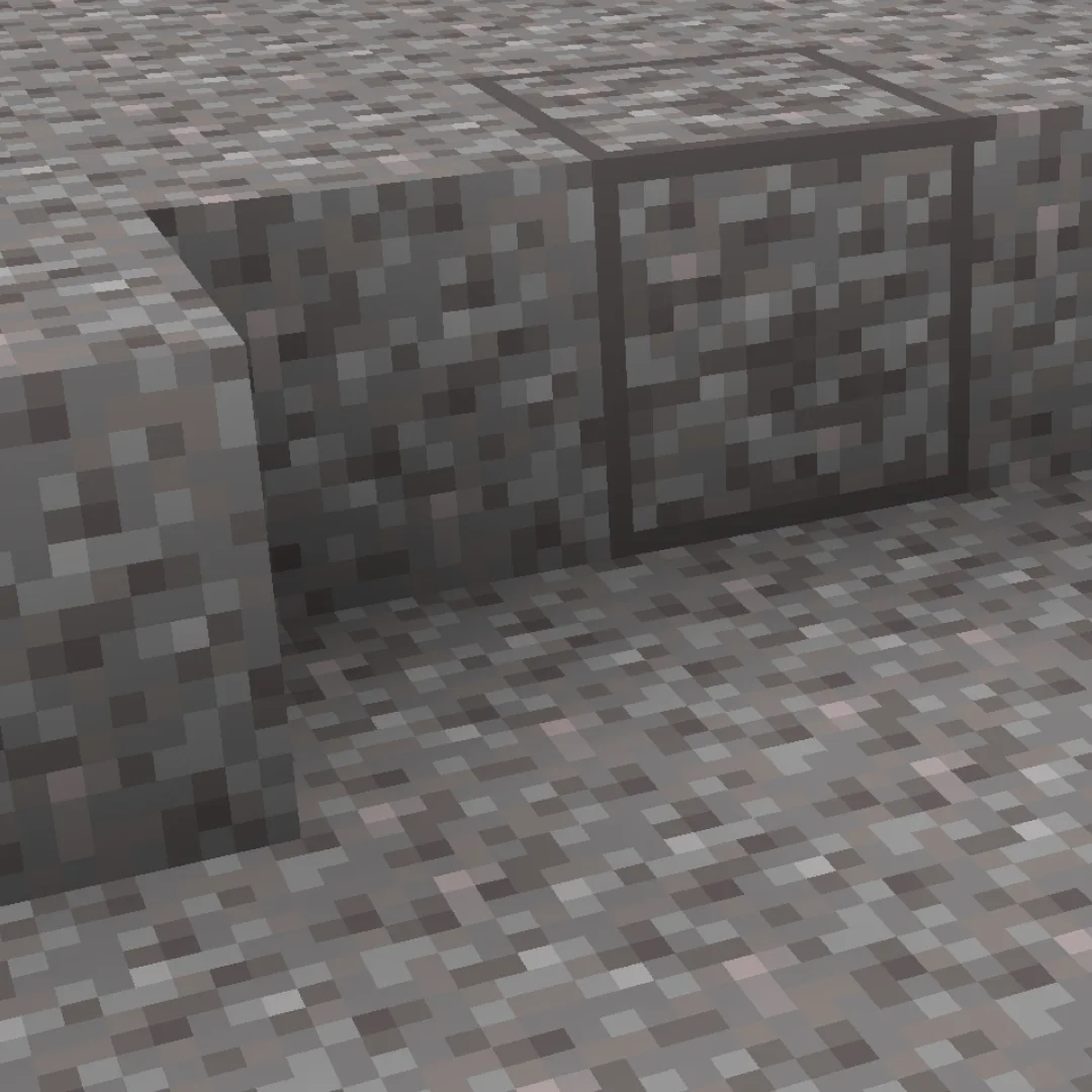 Контур подозрительного гравия в ресурс-паке UHC - Optimized