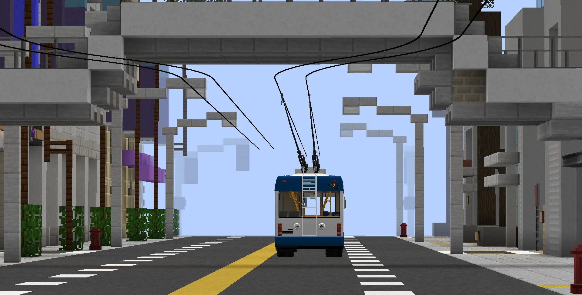 Модель автобуса BKM-321 в Minecraft из проекта mBus.