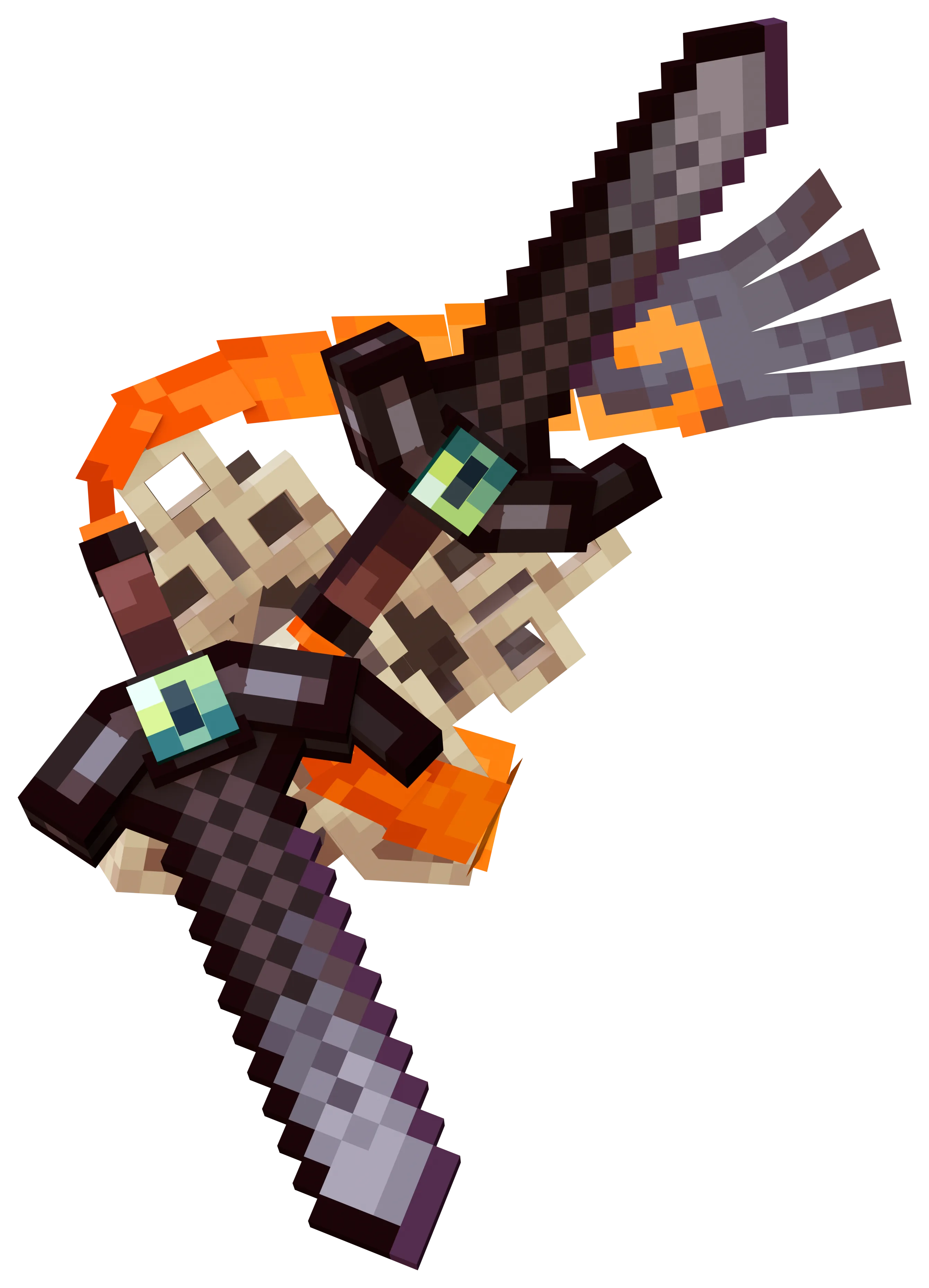 Модель меча Doublade из Netherite для мода Cobblemon (версия 2.0).