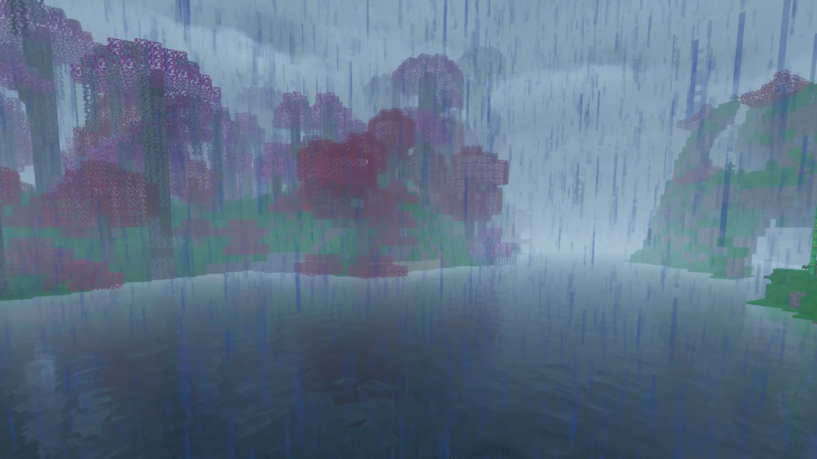 Текстурпак COLOURFUL с дождем в Minecraft.