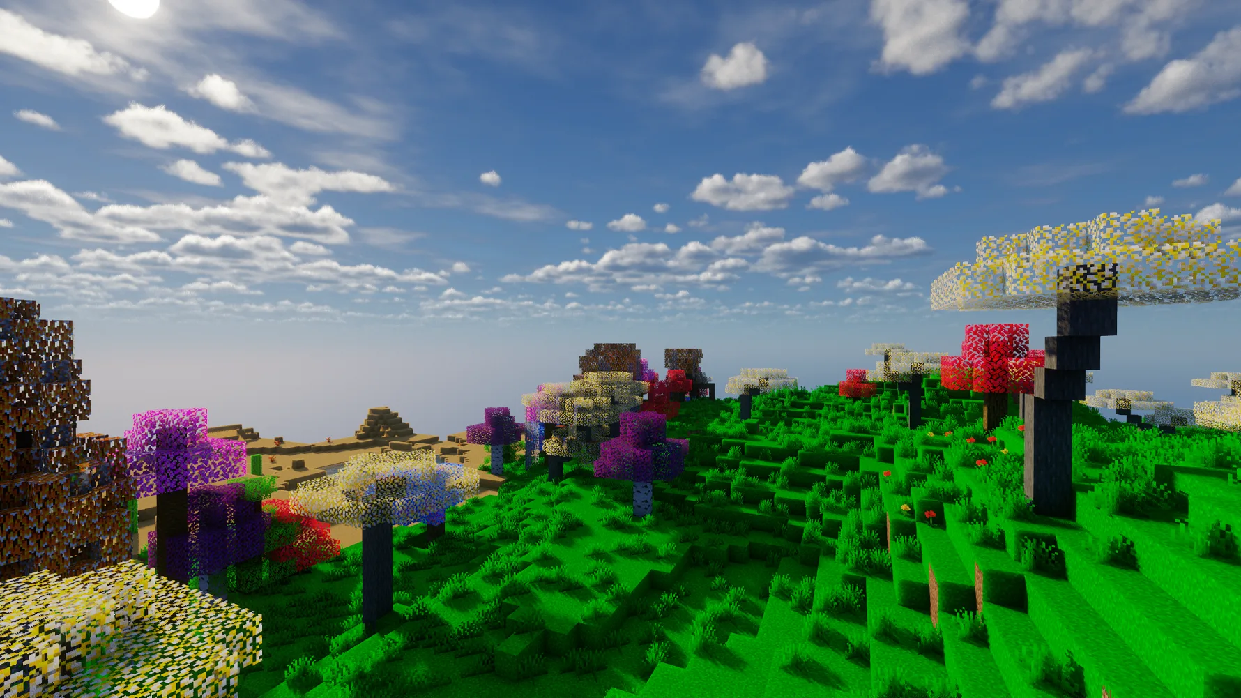 Деревья из ресурспака Colourful.