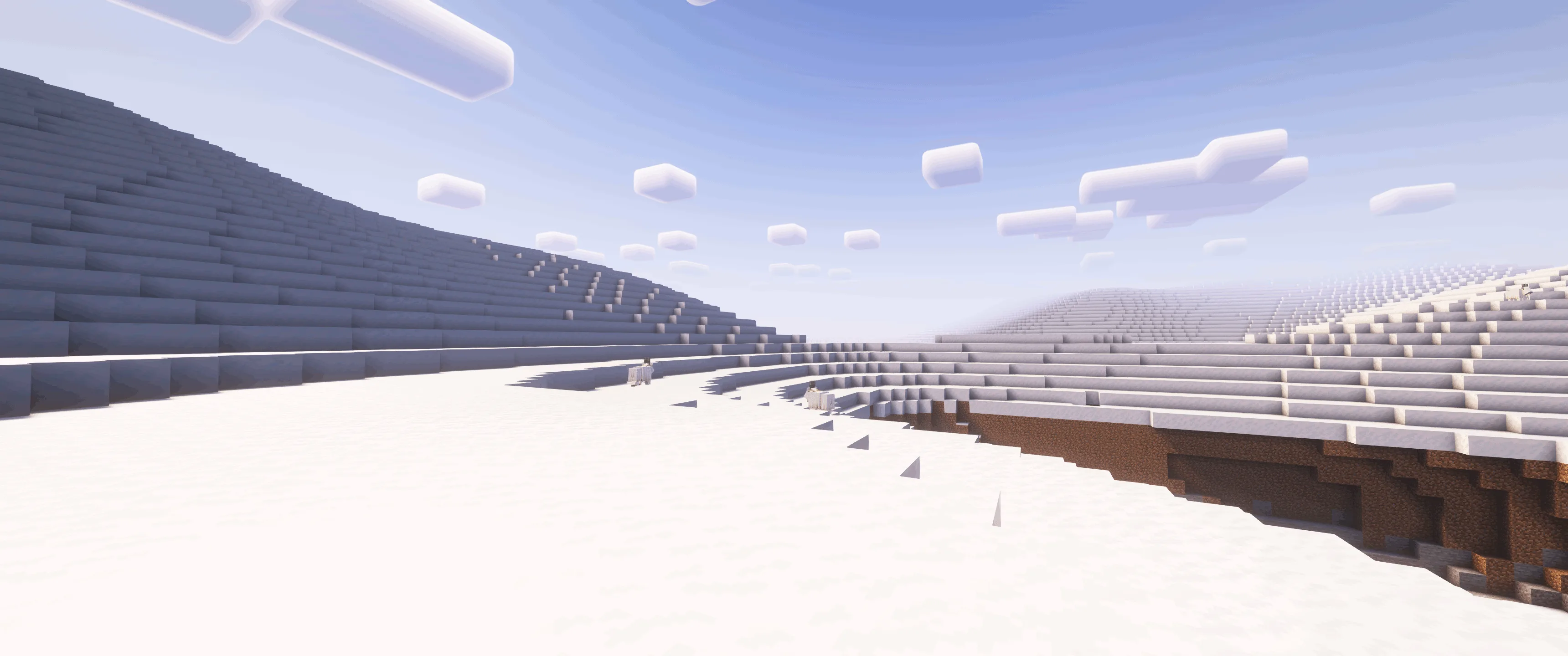 Заснеженные горы в моде Crafted Terrain Generation