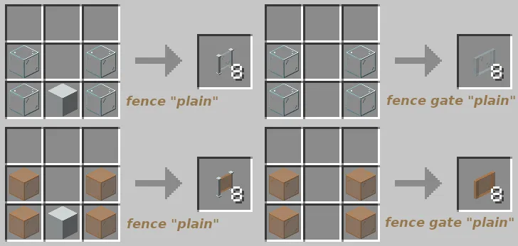 Рецепты крафта стеклянных заборов из мода customfence.