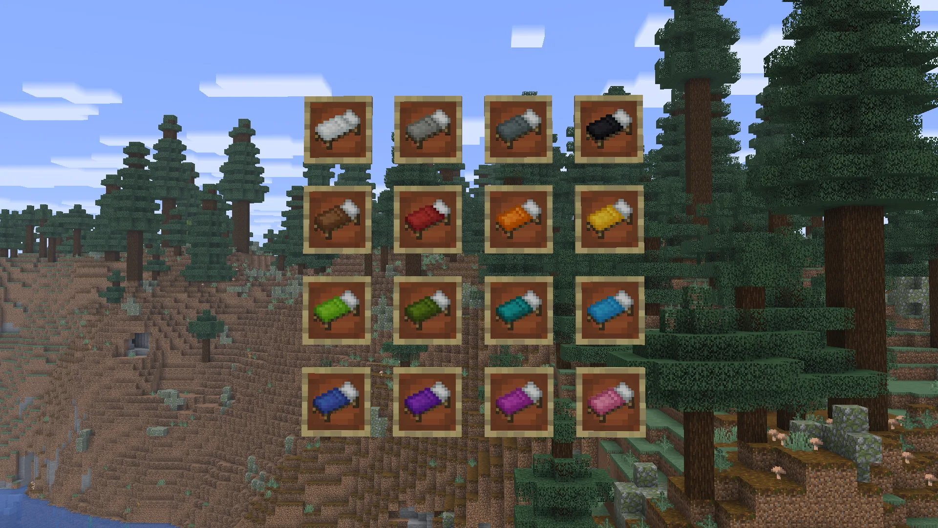 Кровати в рамках для предметов из ресурс-пака Java item Beds