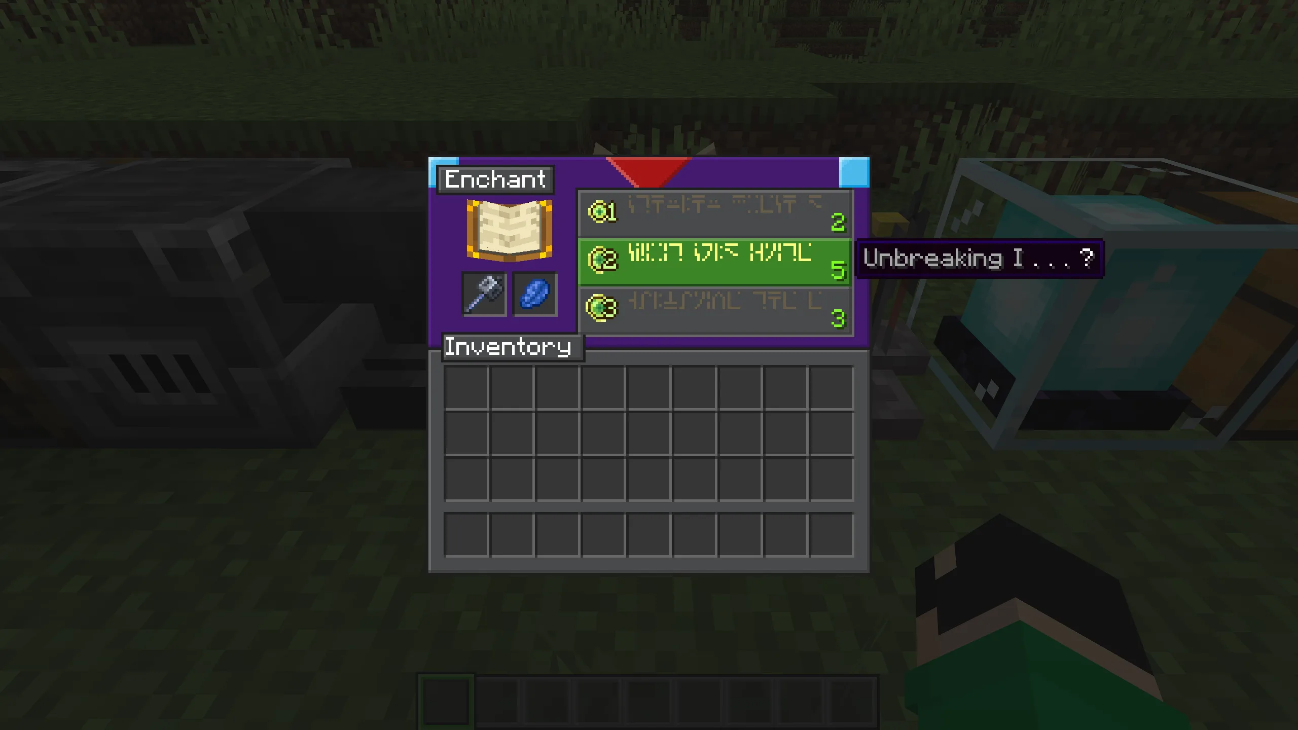 Интерфейс стола зачарования в стиле Better GUI.