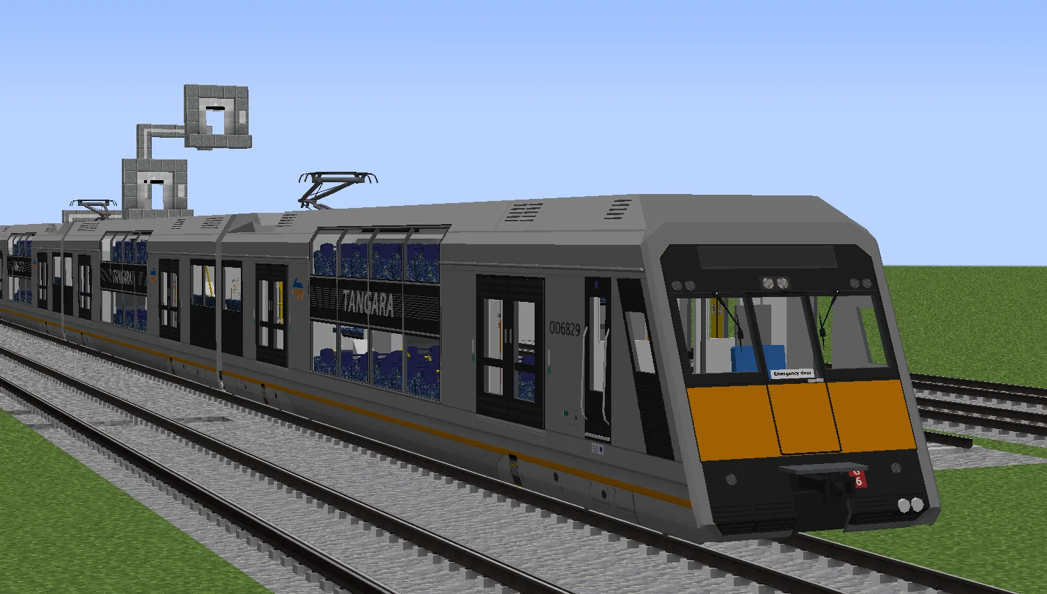 Поезд серии G Set (MTR4) в Minecraft.