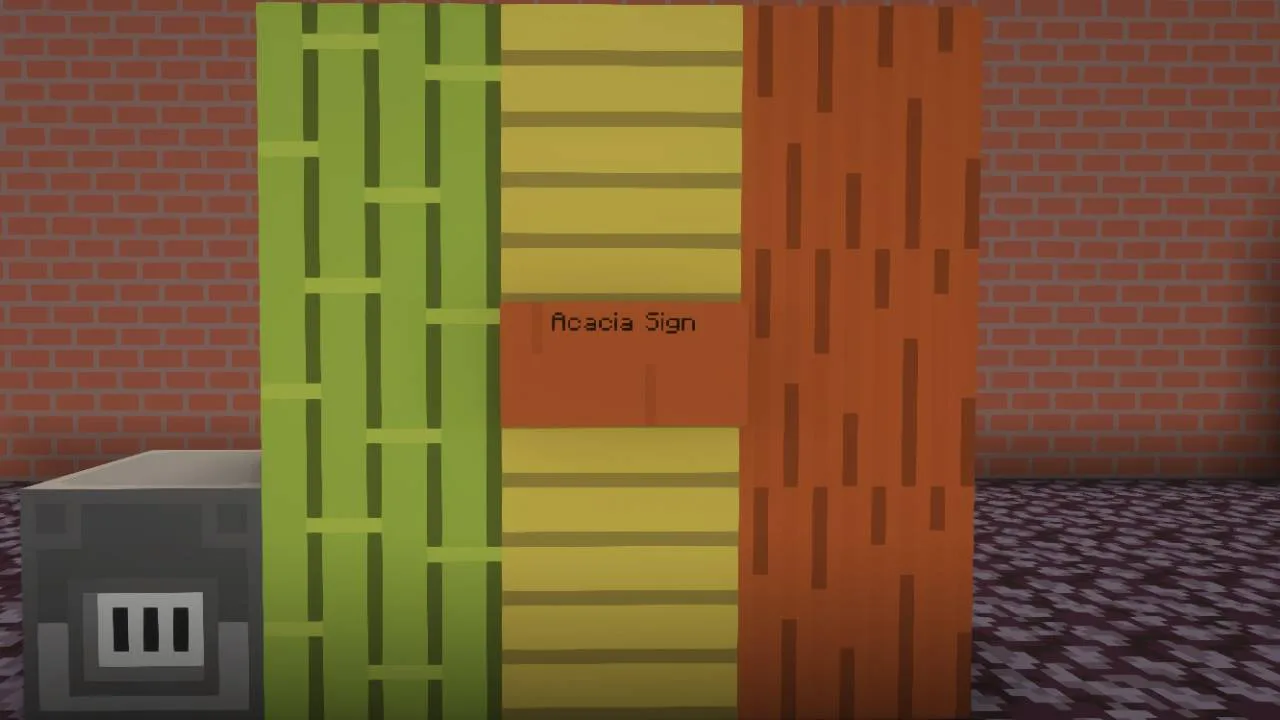 Ресурс-пак Drybones: плавильня, бамбуковые блоки, доски, акациевые бревна и табличка