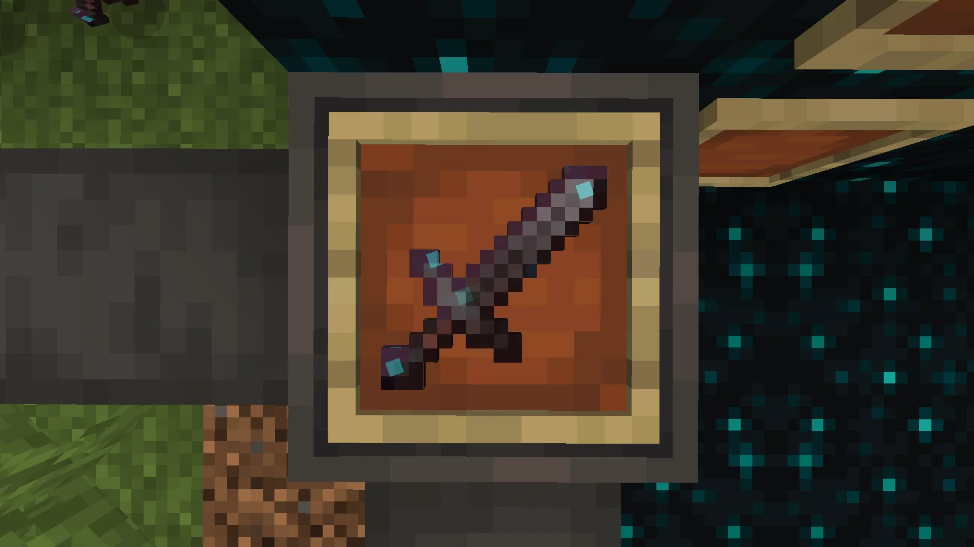 Искрящийся эффект на предмете в стиле Sculk.