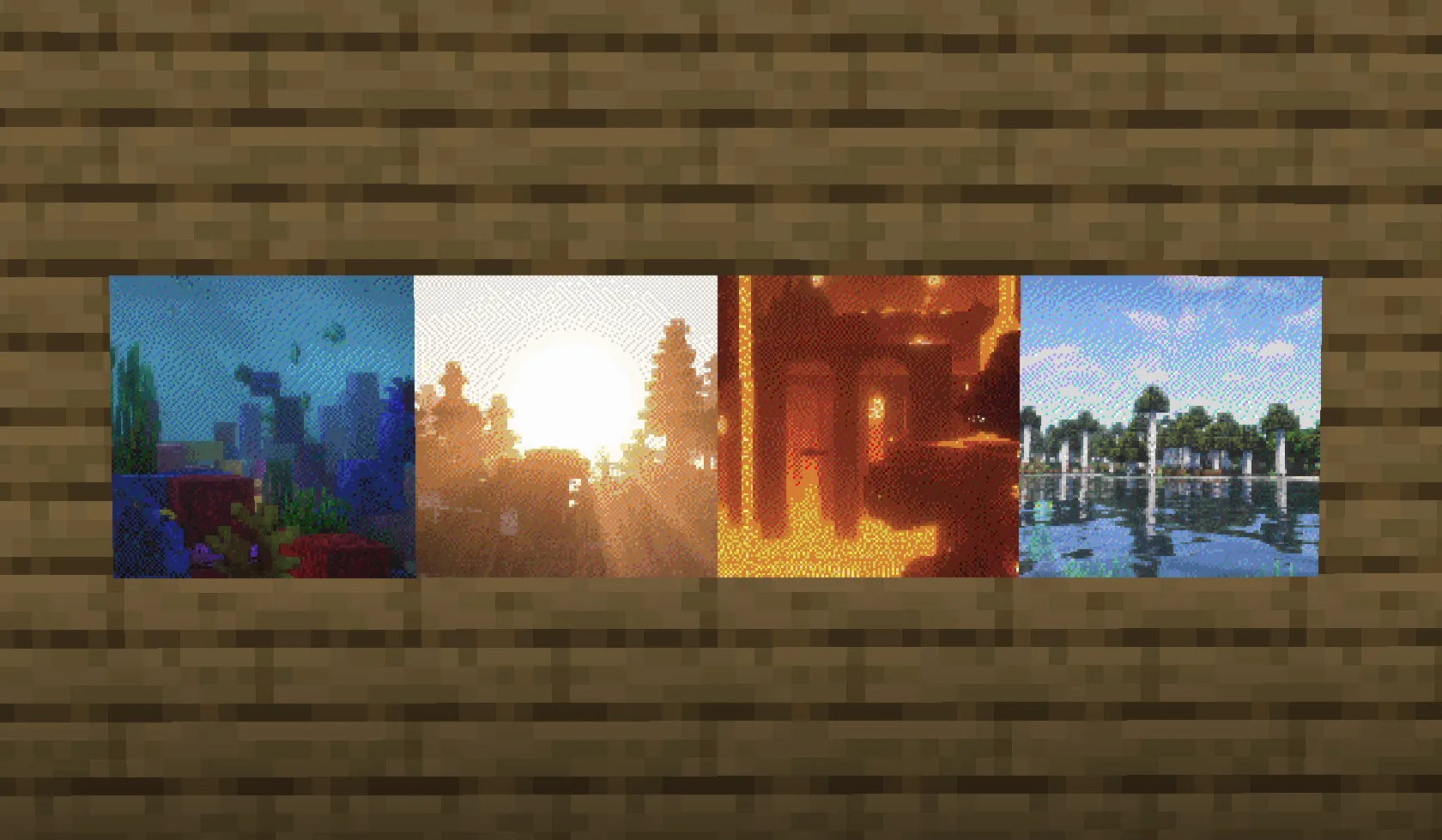 Скриншот с фотографиями, сделанными внутриигровой камерой в Minecraft.