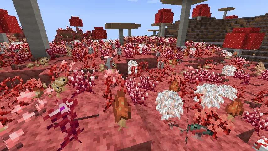 Инфекция мясных полей в Minecraft при ускоренном тике