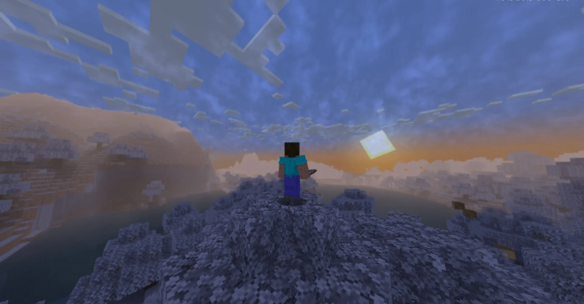 Ночное изображение Snow Default в Minecraft.