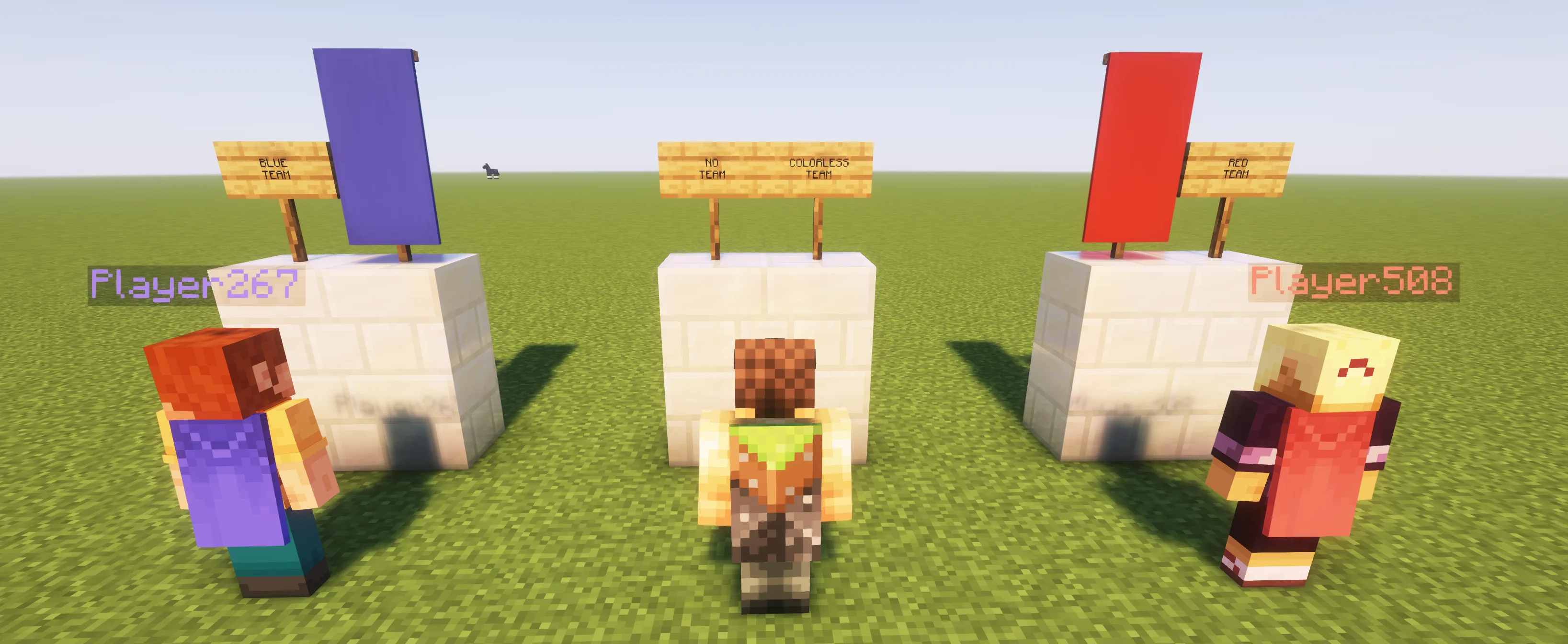 Игроки с командными плащами в моде Team Capes