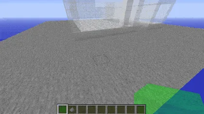 Зеленый гель из Structure Gel API, распространяющийся по диагонали внутри постройки.