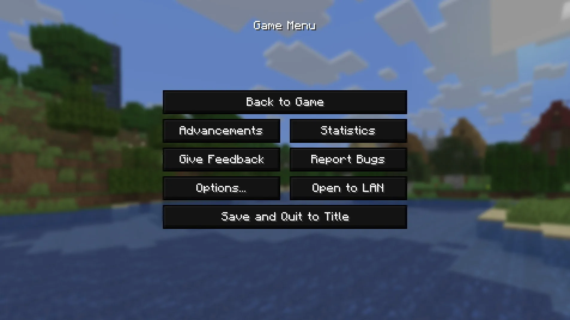 Меню паузы в стиле OLEDcraft.