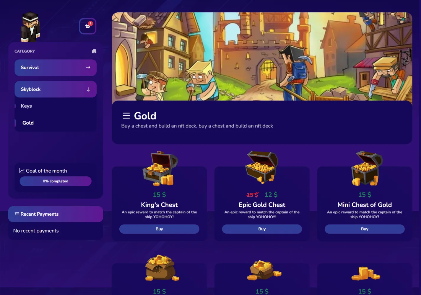 Страница магазина с темой Deluxe для Azuriom