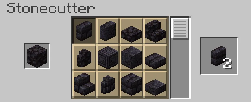 Пример использования камнереза для создания вертикальных плит в моде Enchanted Vertical Slabs (версия 1.9).