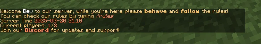 Настройка приветственного сообщения дня в моде Server Master