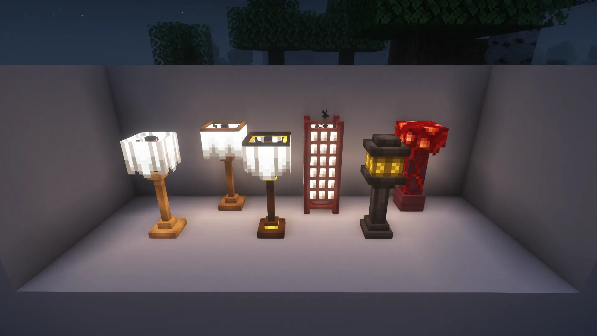 Различные стили и типы ламп из мода Lucky's Cozy Home: Refurnished с возможностью изменения высоты и цвета.